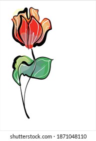 
Drawing vector fashion digital  graphics background with floral pattern for design logo with tulip