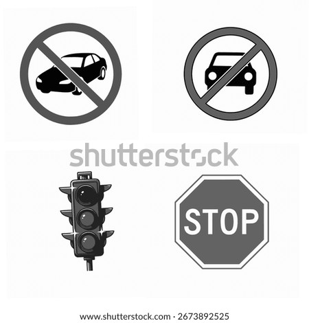 drawing vector of four of traffic simbol
