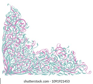 Drawing vector graphics with floral pattern for design. Floral flower natural design. Graphic, sketch drawing.
