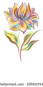 Drawing vector graphics with floral pattern for design. Floral flower natural design. Graphic, sketch drawing. lily, tulip. logotype
