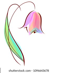 Drawing vector graphics with floral pattern for design. Floral flower natural design. Graphic, sketch drawing. lily, tulip. logotype

