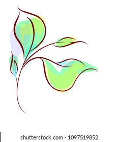 Drawing vector graphics with floral pattern for design. Floral flower natural design. Graphic, sketch drawing. logo, logotype