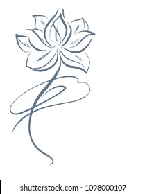 Drawing vector graphics with floral pattern for design,  Religion, symbol, lotus, water lily, lily, Buddhism, Buddha, Hinduism