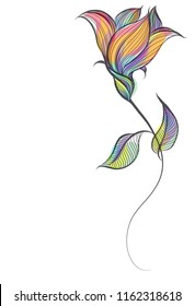 
Drawing vector graphics with floral pattern for design. Floral flower natural design. Graphic, sketch drawing. lily, tulip. logotype
