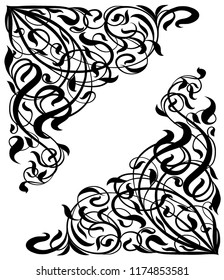 Drawing vector graphics with floral pattern for design. Floral flower natural design. Graphic, sketch drawing.