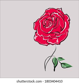 Drawing vector graphics with floral pattern for design. Rose .