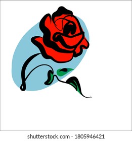 Dibujo de gráficos vectoriales con patrón floral para el diseño. Rosa 