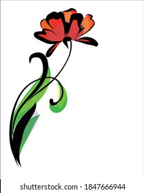 
Drawing vector graphics with floral pattern for design. tulip Floral flower natural design. Graphic, sketch drawing. lily, tulip. logotype
 