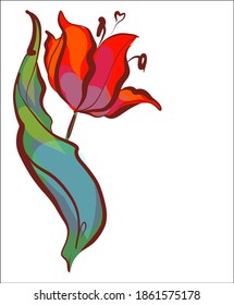 
Drawing vector graphics with floral pattern for desig with tulip 