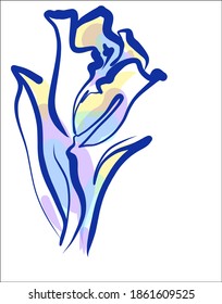 
Drawing vector graphics with floral pattern for desig with tulip 