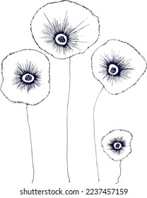 Drawing vector graphics with floral pattern for design. Floral flower natural design. Graphic, sketch drawing