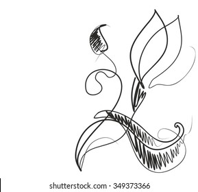 Drawing vector graphics with floral pattern for design. Floral flower natural design. Graphic, sketch drawing. lily, tulip.
