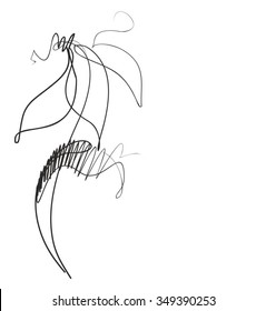 Drawing vector graphics with floral pattern for design. Floral flower natural design. Graphic, sketch drawing. lily, tulip.
