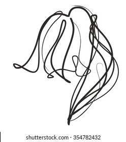 Drawing vector graphics with floral pattern for design. Floral flower natural design. Graphic, sketch drawing. lily, tulip.
