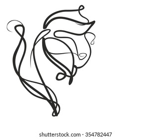 Drawing vector graphics with floral pattern for design. Floral flower natural design. Graphic, sketch drawing. lily, tulip.
