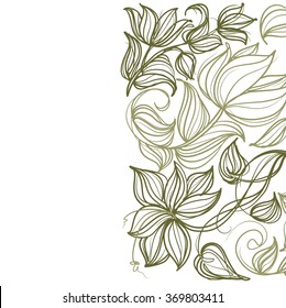 Drawing vector graphics with floral pattern for design. Floral flower natural design. Graphic, sketch drawing. lily, tulip.
