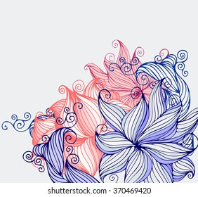 Drawing vector graphics with floral pattern for design. Floral flower natural design. Graphic, sketch drawing. lily, tulip.

