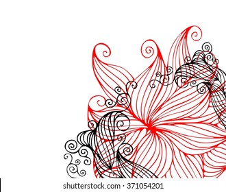  
  Drawing vector graphics with floral pattern for design. Floral flower natural design. Graphic, sketch drawing.  tulip.

