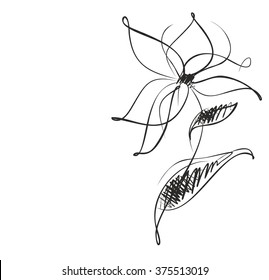 Drawing vector graphics with floral pattern for design.