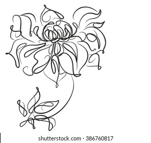 Drawing vector graphics with floral pattern for design. Floral flower natural design. Graphic, sketch drawing.  