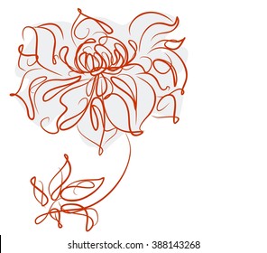 Drawing vector graphics with floral pattern for design. Floral flower natural design. Graphic, sketch drawing.  