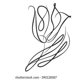 Drawing vector graphics with floral pattern for design. Floral flower natural design. Graphic, sketch drawing. lily, tulip.