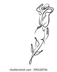 Drawing vector graphics with floral pattern for design. Floral flower natural design. Graphic, sketch drawing.  rose