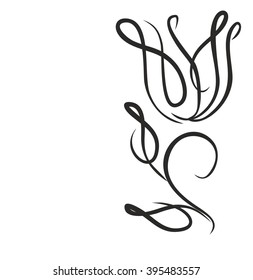 Drawing vector graphics with floral pattern for design. Floral flower natural design. Graphic, sketch drawing. lily, tulip.