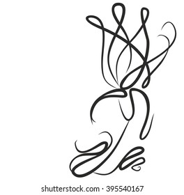 Drawing vector graphics with floral pattern for design. Floral flower natural design. Graphic, sketch drawing. lily, tulip.