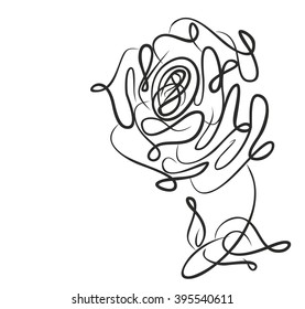 Drawing vector graphics with floral pattern for design. Floral flower natural design. Graphic, sketch drawing