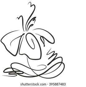 Drawing vector graphics with floral pattern for design. Floral flower natural design. Graphic, sketch drawing. lily, tulip.