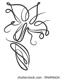 Drawing vector graphics with floral pattern for design. Floral flower natural design. Graphic, sketch drawing. lily, tulip.narcissus