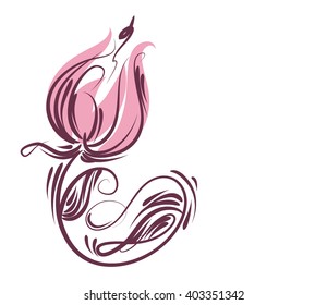 
Drawing vector graphics with floral pattern for design. Floral flower natural design. Graphic, sketch drawing. lily, tulip.
