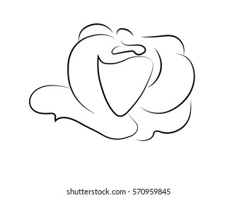 Drawing vector graphics with floral pattern for design. Floral flower natural design. Graphic, sketch drawing. rose