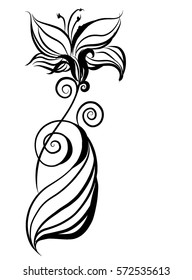 Drawing vector graphics with floral pattern for design. Floral flower natural design. Graphic, sketch drawing. lily, tulip.

