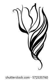 Drawing vector graphics with floral pattern for design. Floral flower natural design. Graphic, sketch drawing. lily, tulip.

