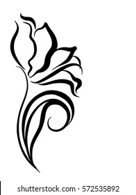 Drawing vector graphics with floral pattern for design. Floral flower natural design. Graphic, sketch drawing. lily, tulip.

