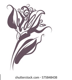 
Drawing vector graphics with floral pattern for design. Floral flower natural design. Graphic, sketch drawing. lily, tulip.

