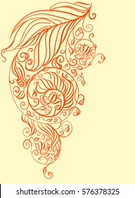 Drawing vector graphics with floral pattern for design. Floral flower natural design. Graphic, sketch drawing. lily, tulip.