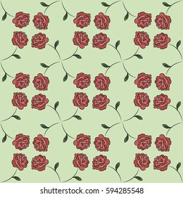 Drawing vector graphics with floral pattern. Seamless background. Floral flower natural design. Graphic, sketch drawing. Rose