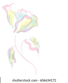Drawing vector graphics with floral pattern for design. Floral flower natural design. Graphic, sketch drawing. lily, tulip.