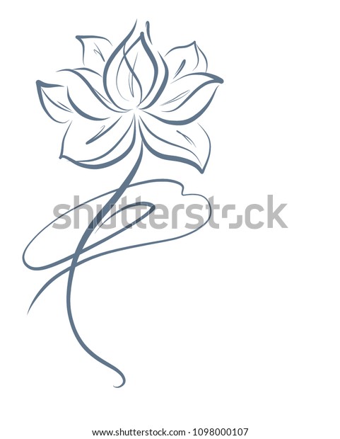デザイン 宗教 シンボル 蓮 水百合 百合 仏法 仏教 ヒンドゥー教の花柄のベクター画像を描く のベクター画像素材 ロイヤリティフリー