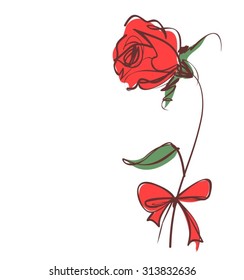 Drawing vector graphics with floral patterns with roses for design. Floral flower natural design. Graphic, sketch drawing. rose