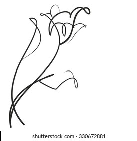  Drawing vector graphics with floral patterns with  tulips for design. Floral flower natural design. Graphic, sketch drawing. tulip.
