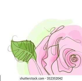 Drawing vector graphics with floral patterns with roses for design. Floral flower natural design. Graphic, sketch drawing. rose