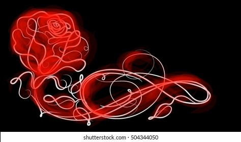 Drawing vector graphics with floral patterns with roses for design. Floral flower natural design. Graphic, sketch drawing. rose

