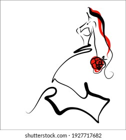 
Drawing vector handmade fashion digital sketch vector graphics with beautiful young bride in white dress  for wedding design logo