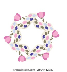 Drawing vector illustrations frame on the white background