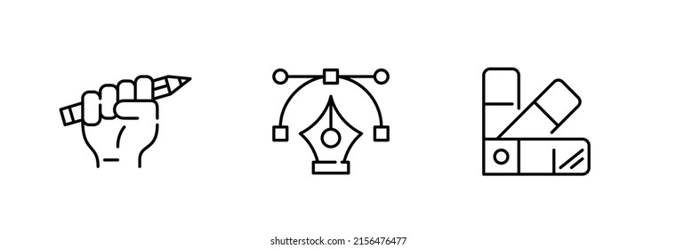 Drawing, vector and interior design. Pixel perfect, editable stroke line icons