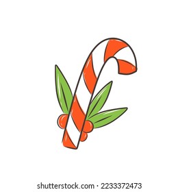 drawing vector. New Years lollipop. candy. on white background holiday. new year concept
